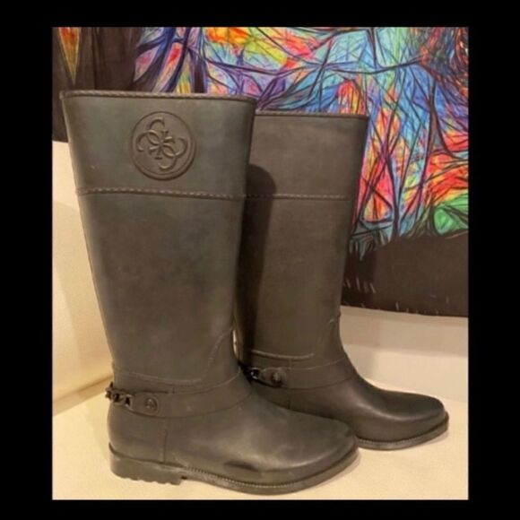 GUESS COUGAR RAINBOOT IN BLACK 11 - Picture 5 of 6